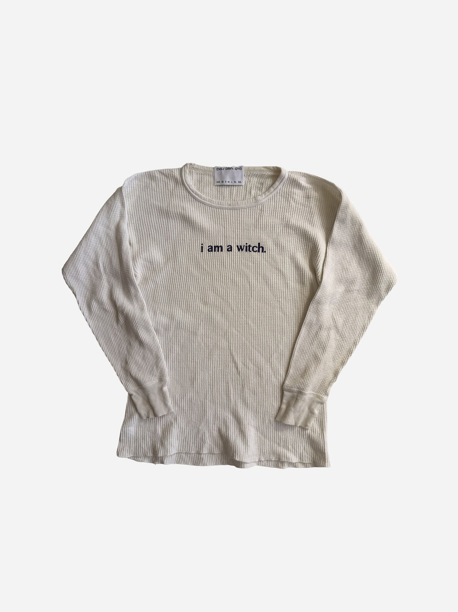 i am a witch. White Waffle Thermal - Small
