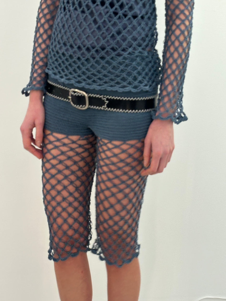 Melon Mesh Crochet Capri