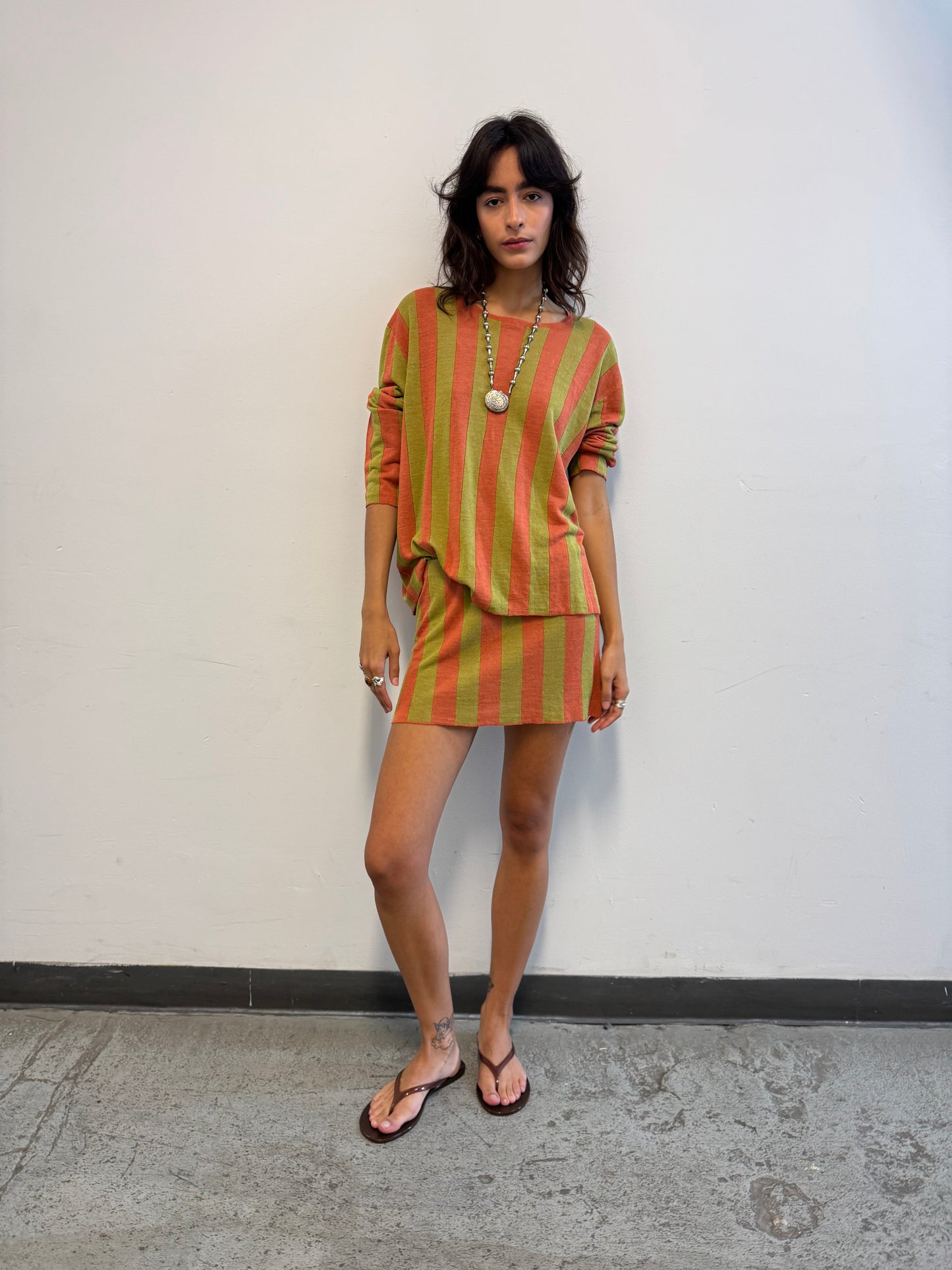 Carlington Stripe Shell - Silk + Linen