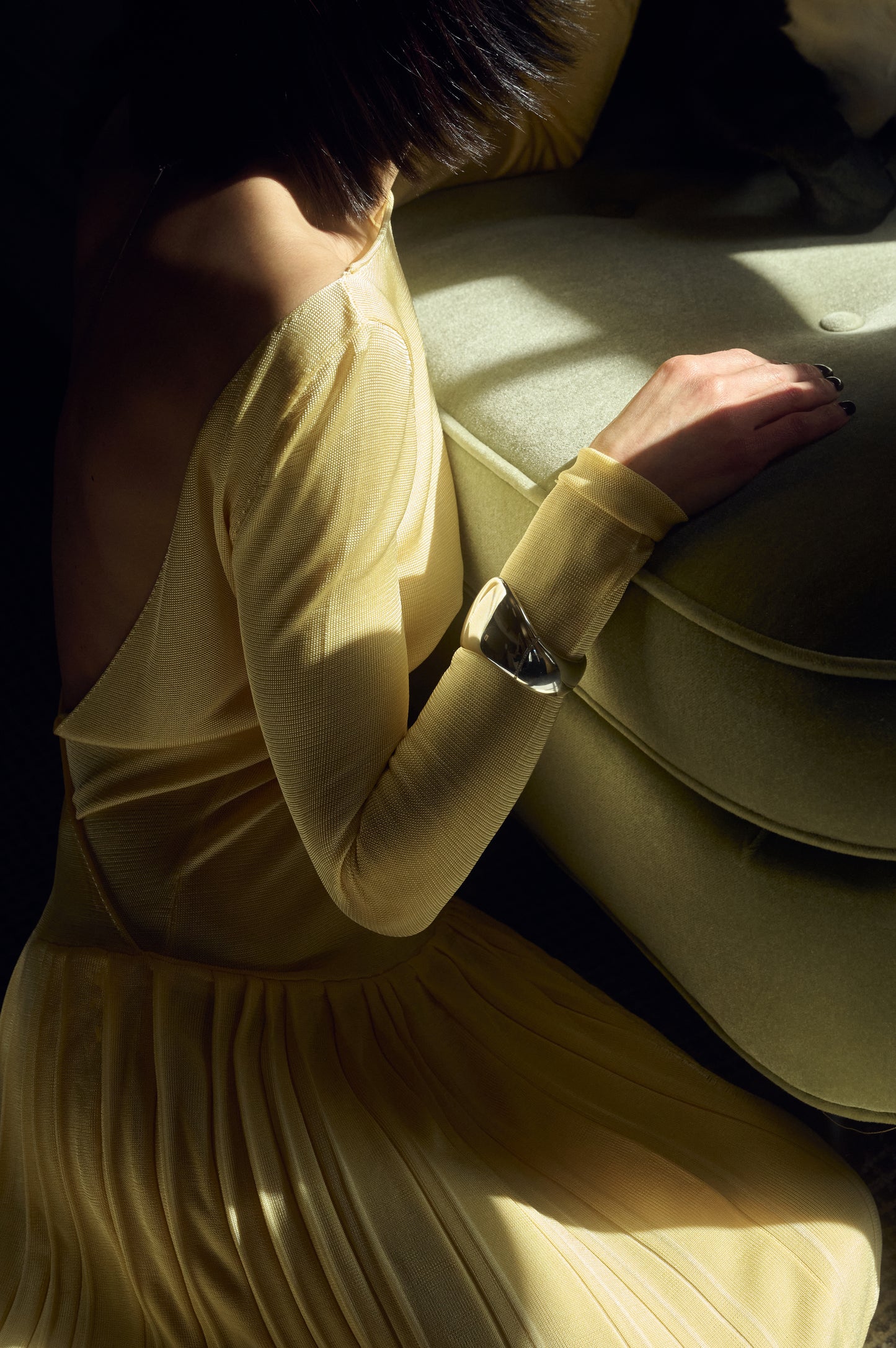 Kingsley Pleated Column Dress - Butter