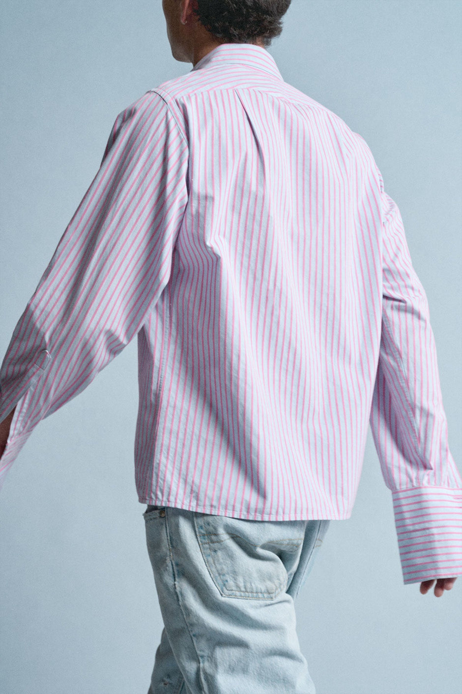 Jeff’s Shirt - Pink + Blue Stripe