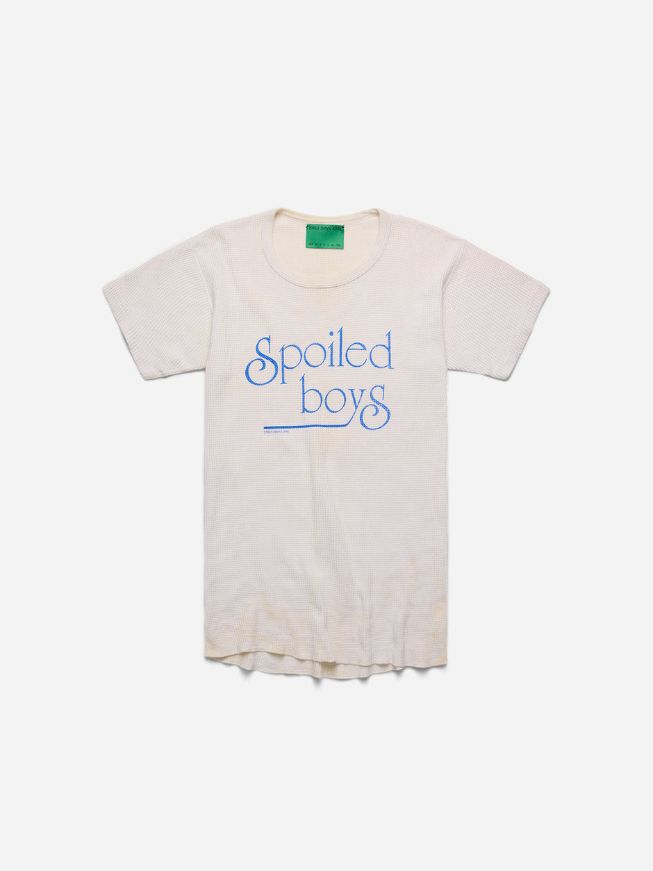 SPOILED BOYS - White Waffle Thermal Tee_Blue_M (jj)