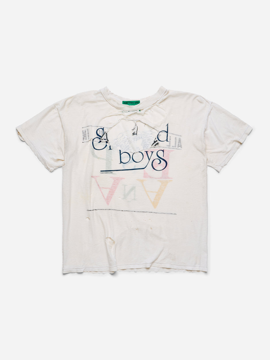 SPOILED BOYS - White Tee_Distressed_ESP_L (g)