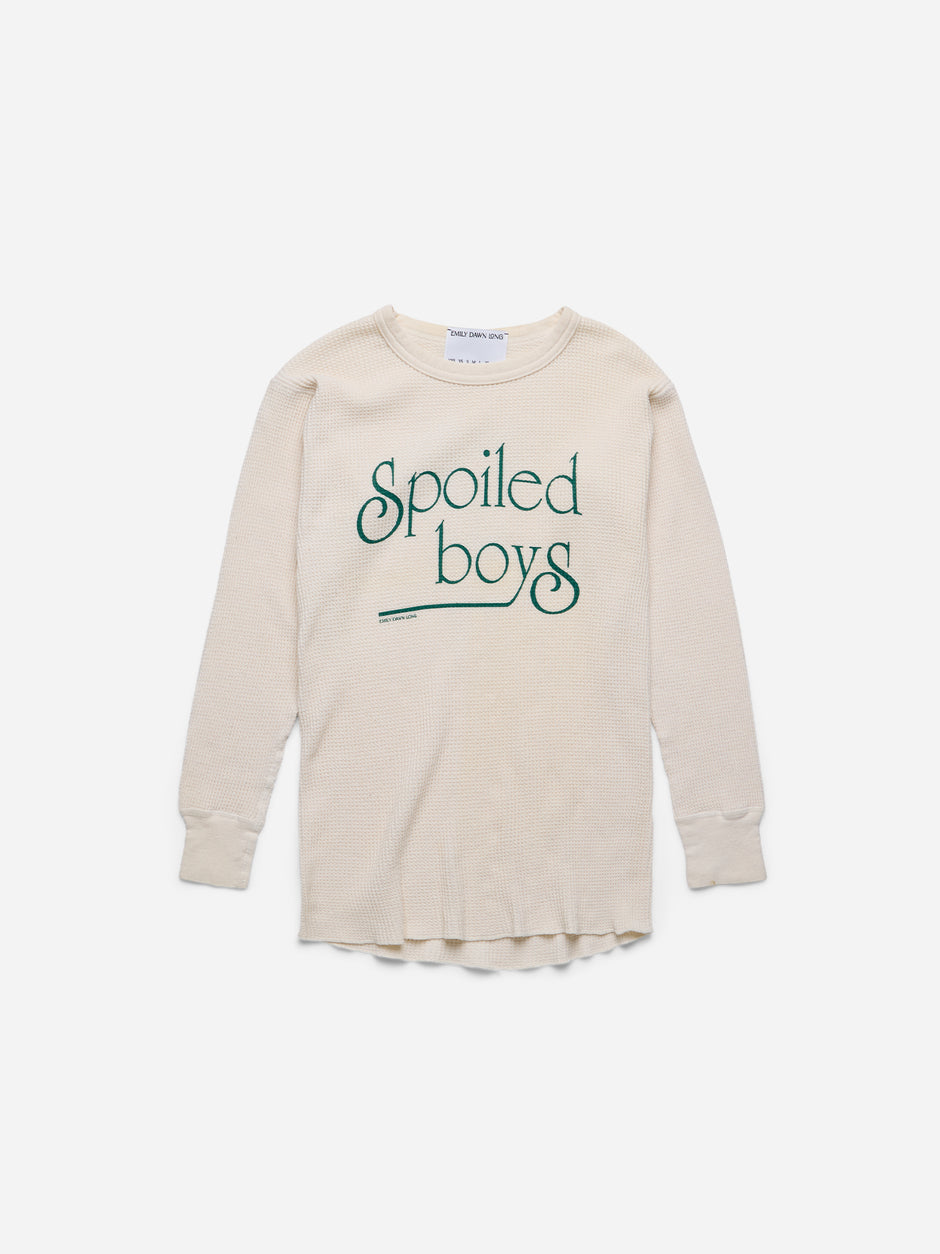 SPOILED BOYS - White Waffle Thermal_Green_S (ii)