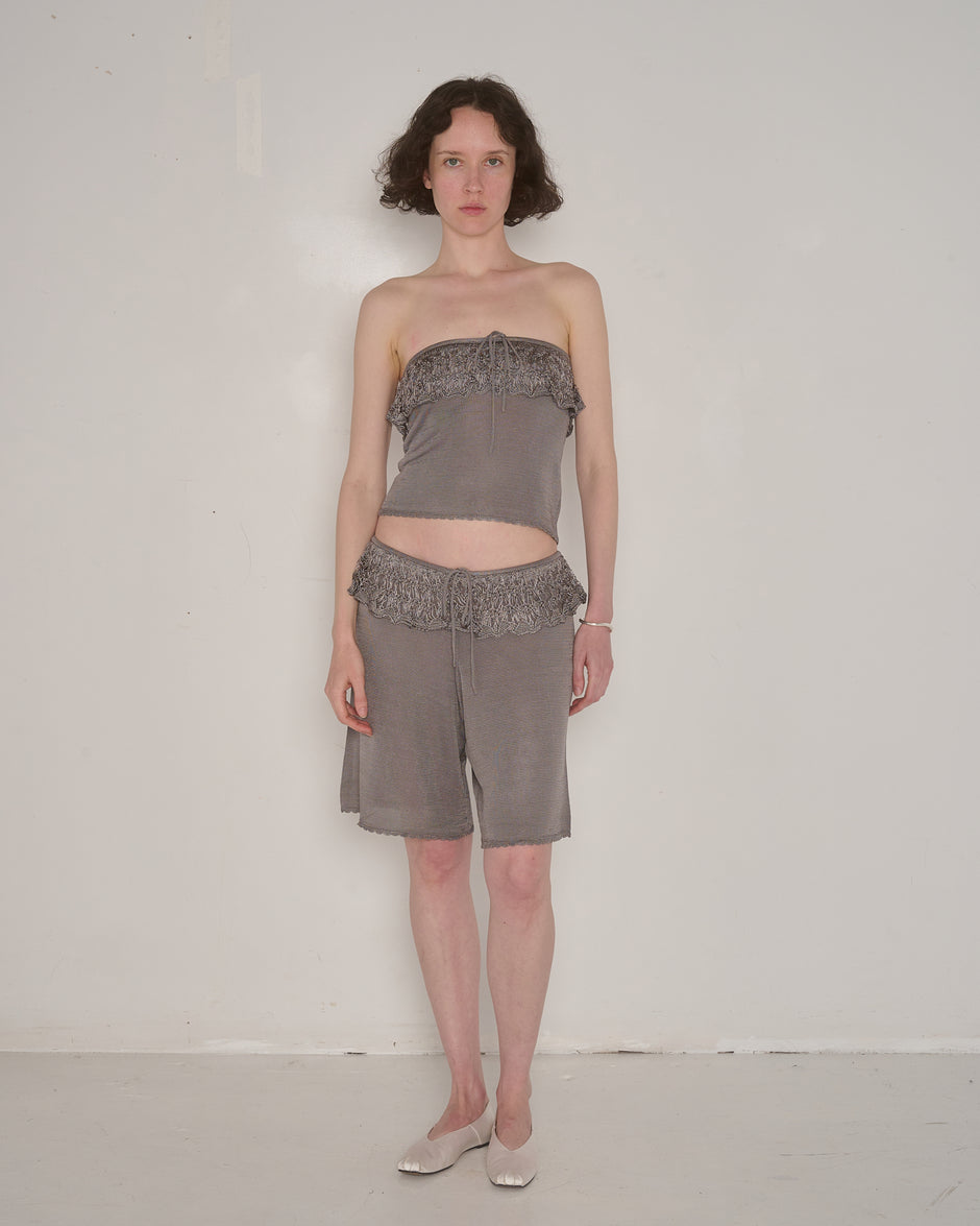 Smoke - Ash Ruffle Shorts