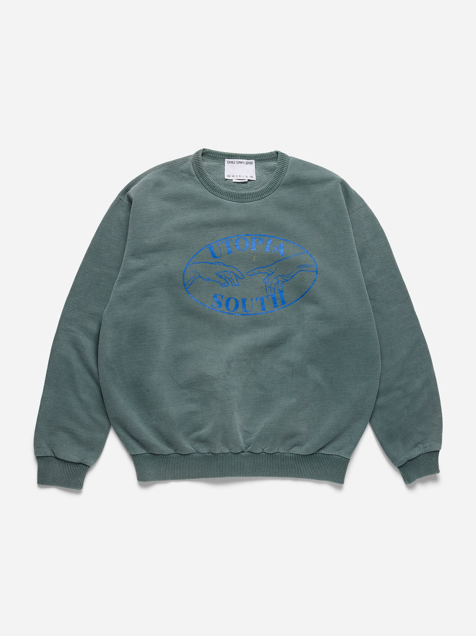 UTOPIA SOUTH - Washed Green Crewneck_L (u)