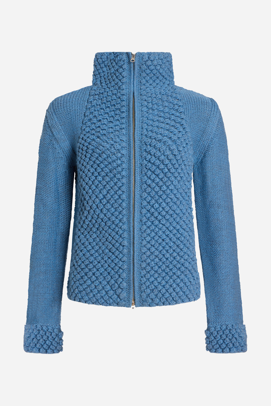 Popcorn Dbl Zip-Up Jacket - Wool