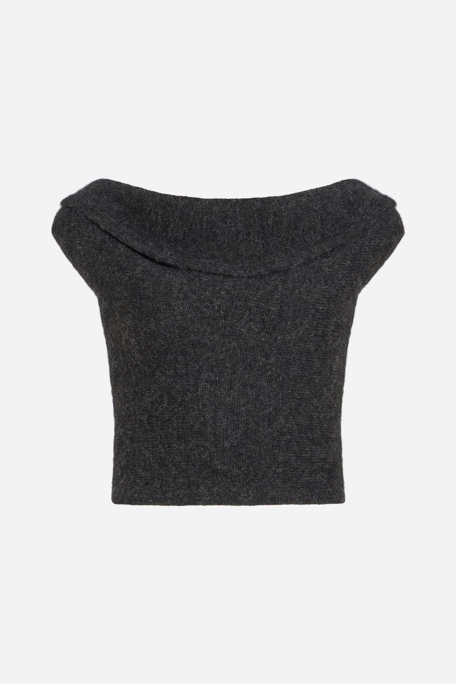 DIONE DRAPE KNIT TOP - Charcoal