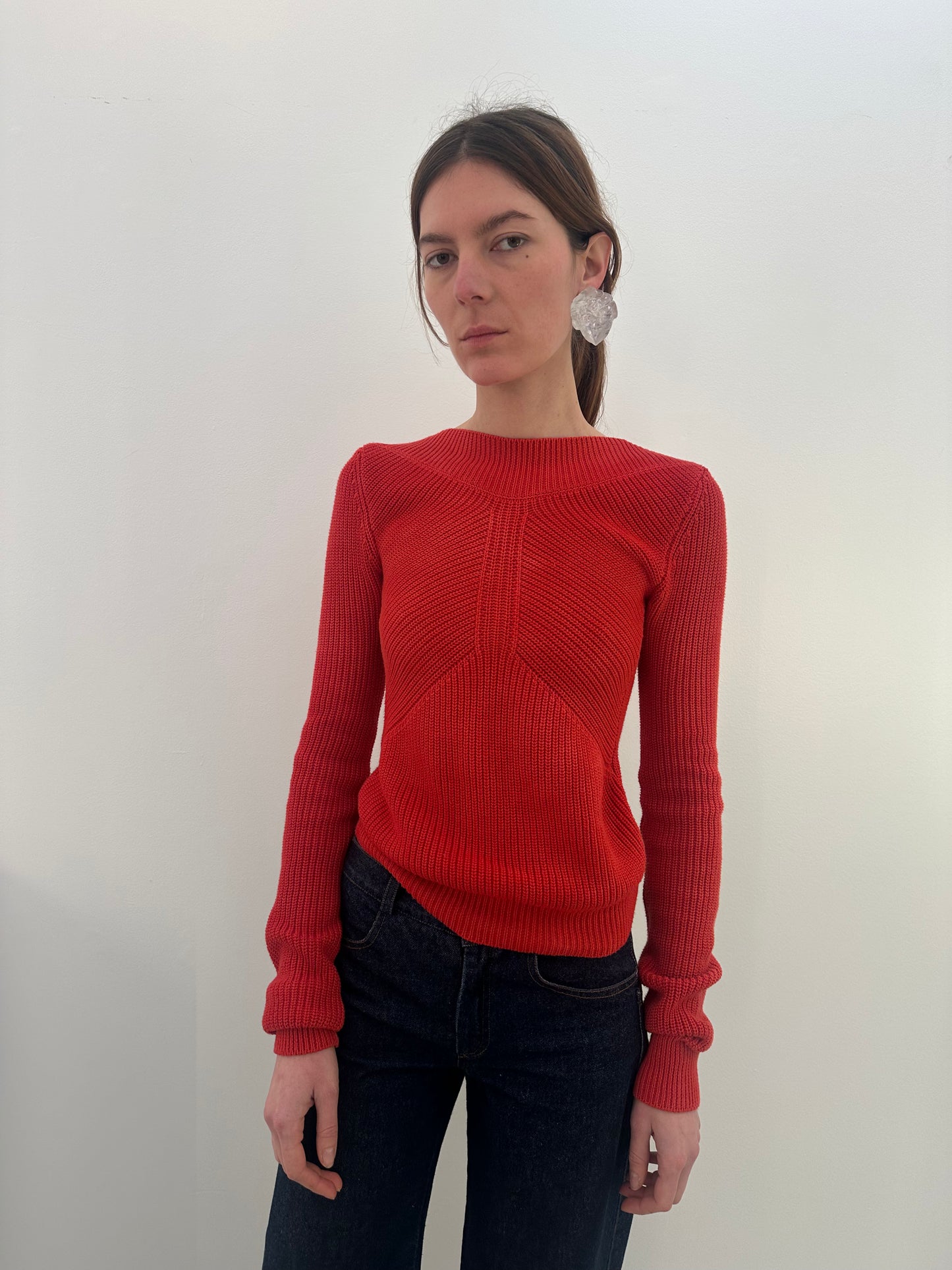 Ribcage Boatneck Sweater - ROSSO