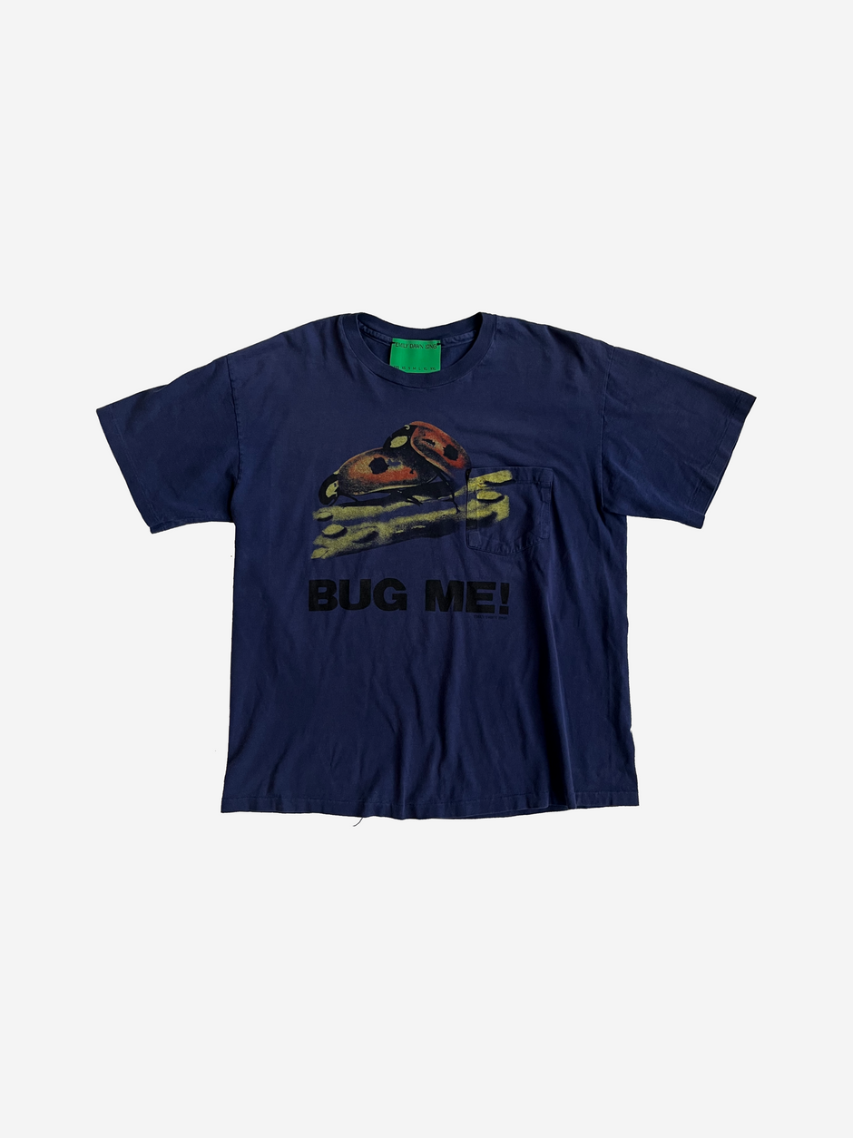 BUG ME - Vintage Tee Cropped Faded Blue Pocket_M/L