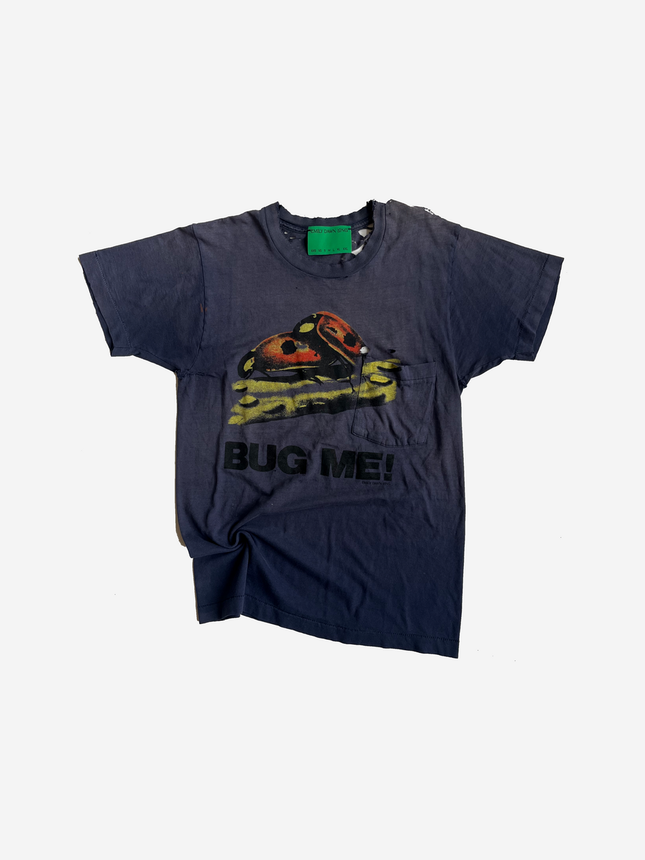 BUG ME - Vintage Tee Dark Blue Thrashed Back Pocket_S