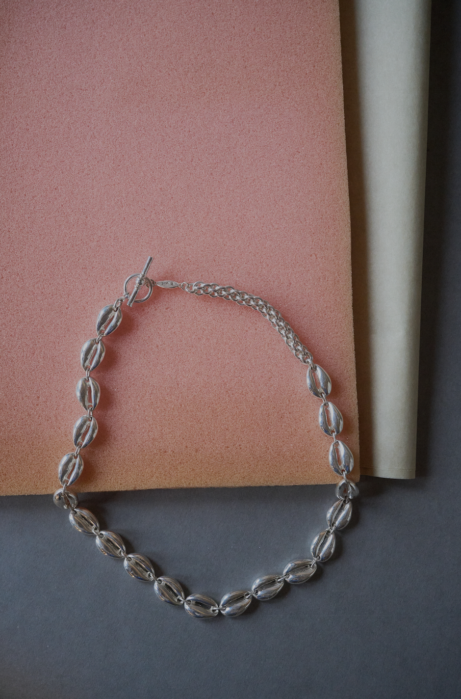 Cowrie Shell Toggle Necklace - Solid Silver