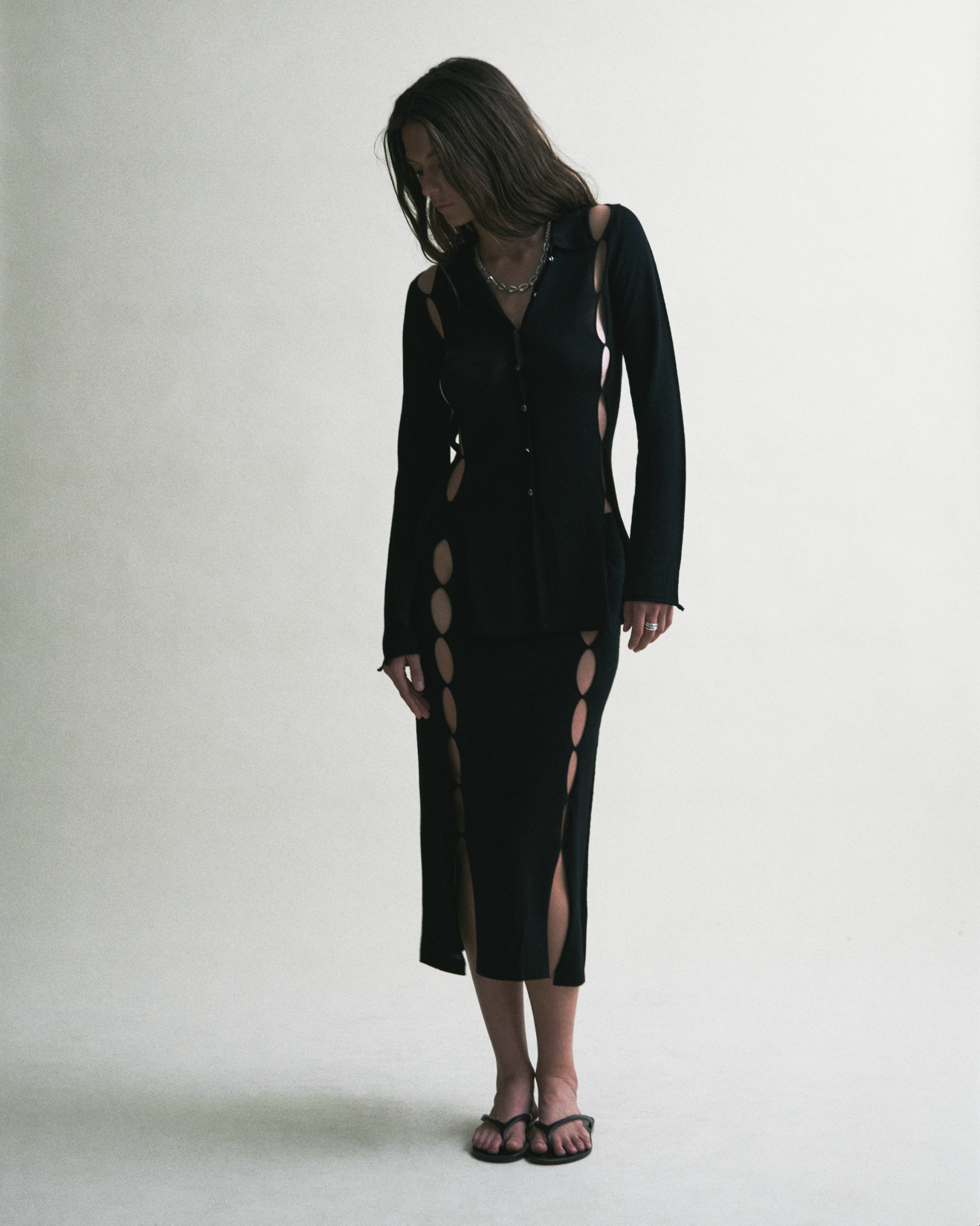 River Wool Skirt - Black