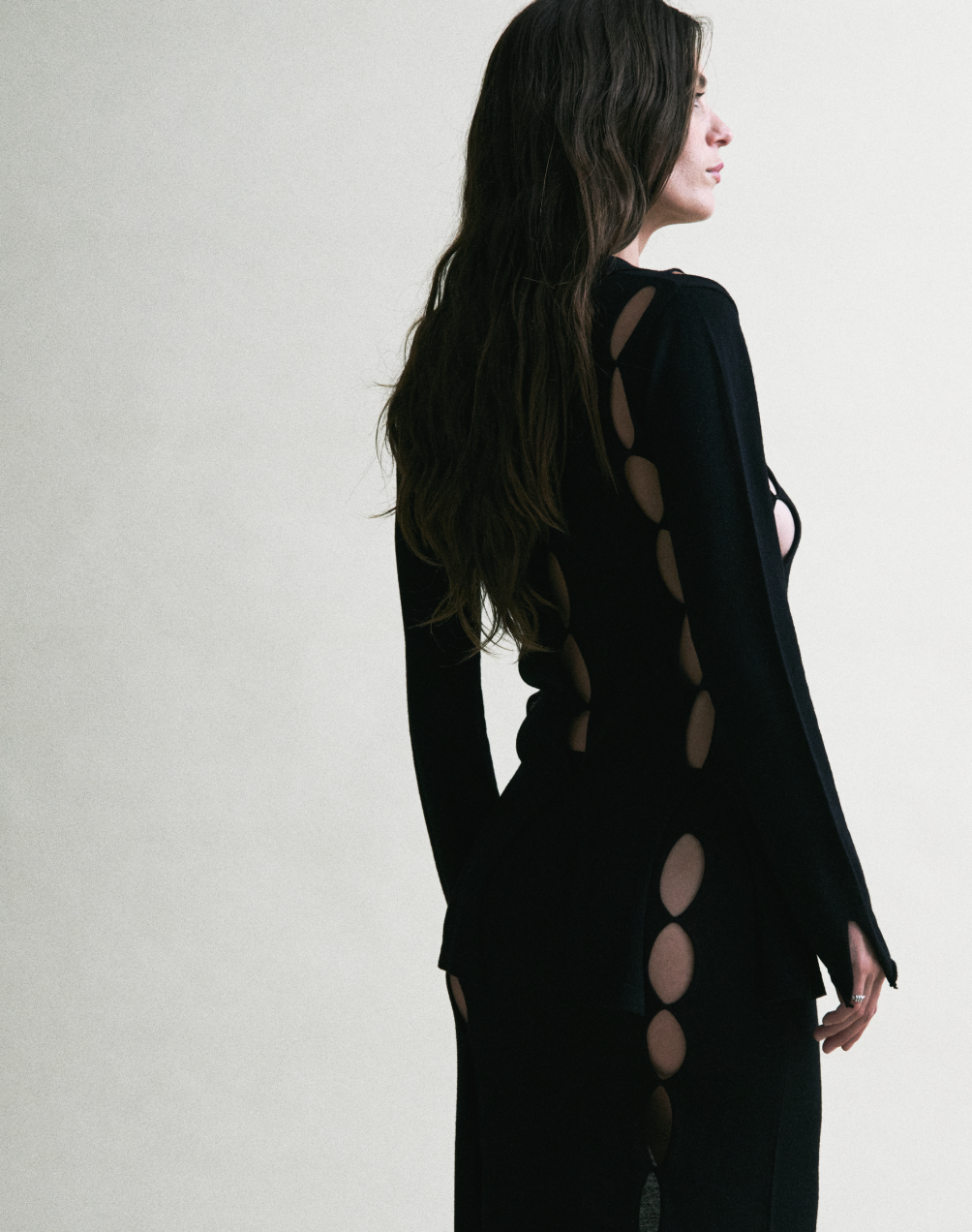 River Wool Skirt - Black