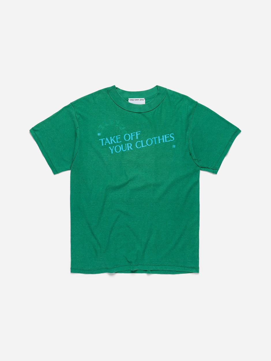 “TAKE OFF YOUR CLOTHES” - Green Boxy Tee Odyssey_M (F)