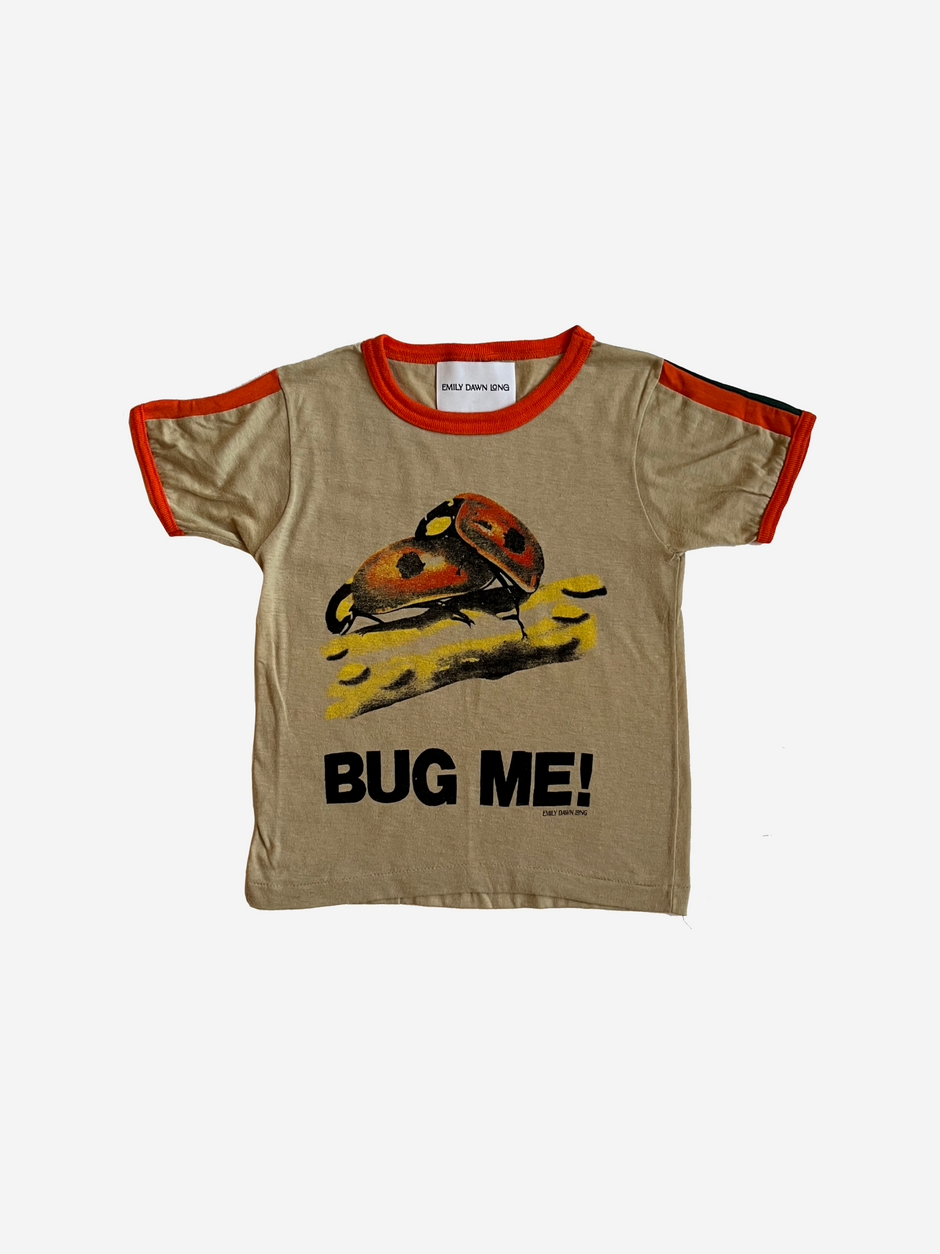 BUG ME - Tan Stripe Sleeve_Very Baby Tee