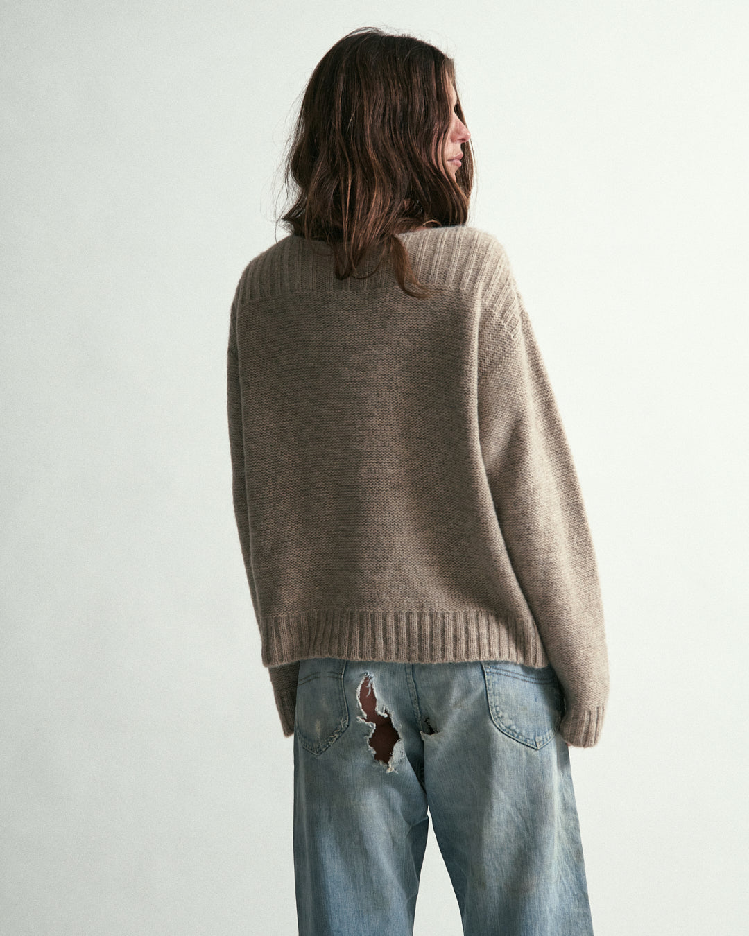 Swan Cable Knit Sweater - Merino Wool