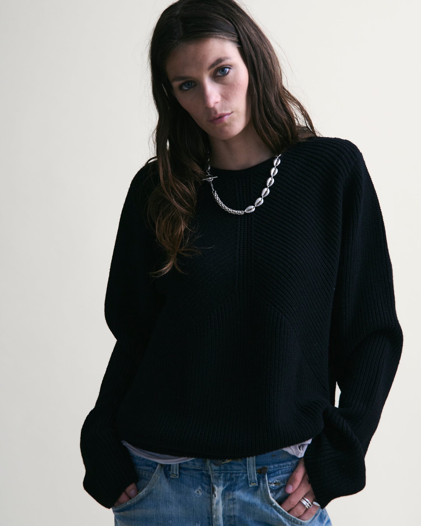 Cowrie Shell Toggle Necklace - Solid Silver