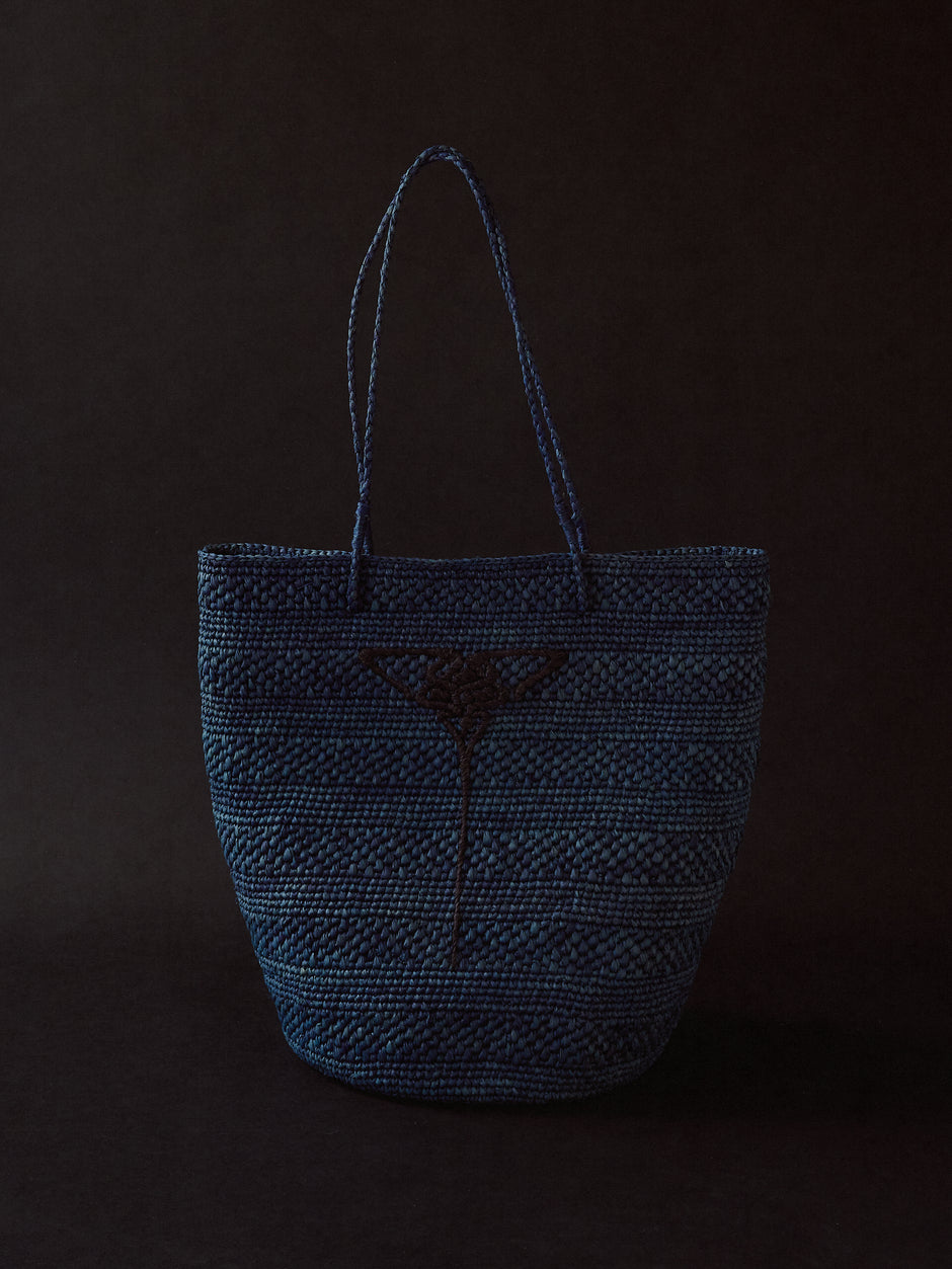 Phoebe's Blue Raffia Tote