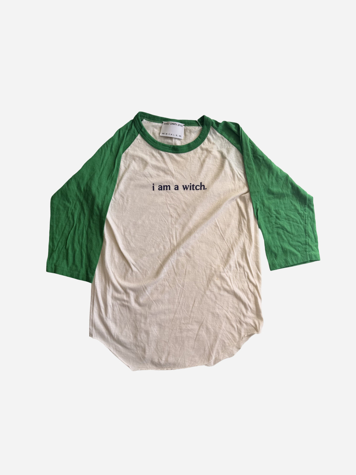 i am a witch. Green Raglan - Medium