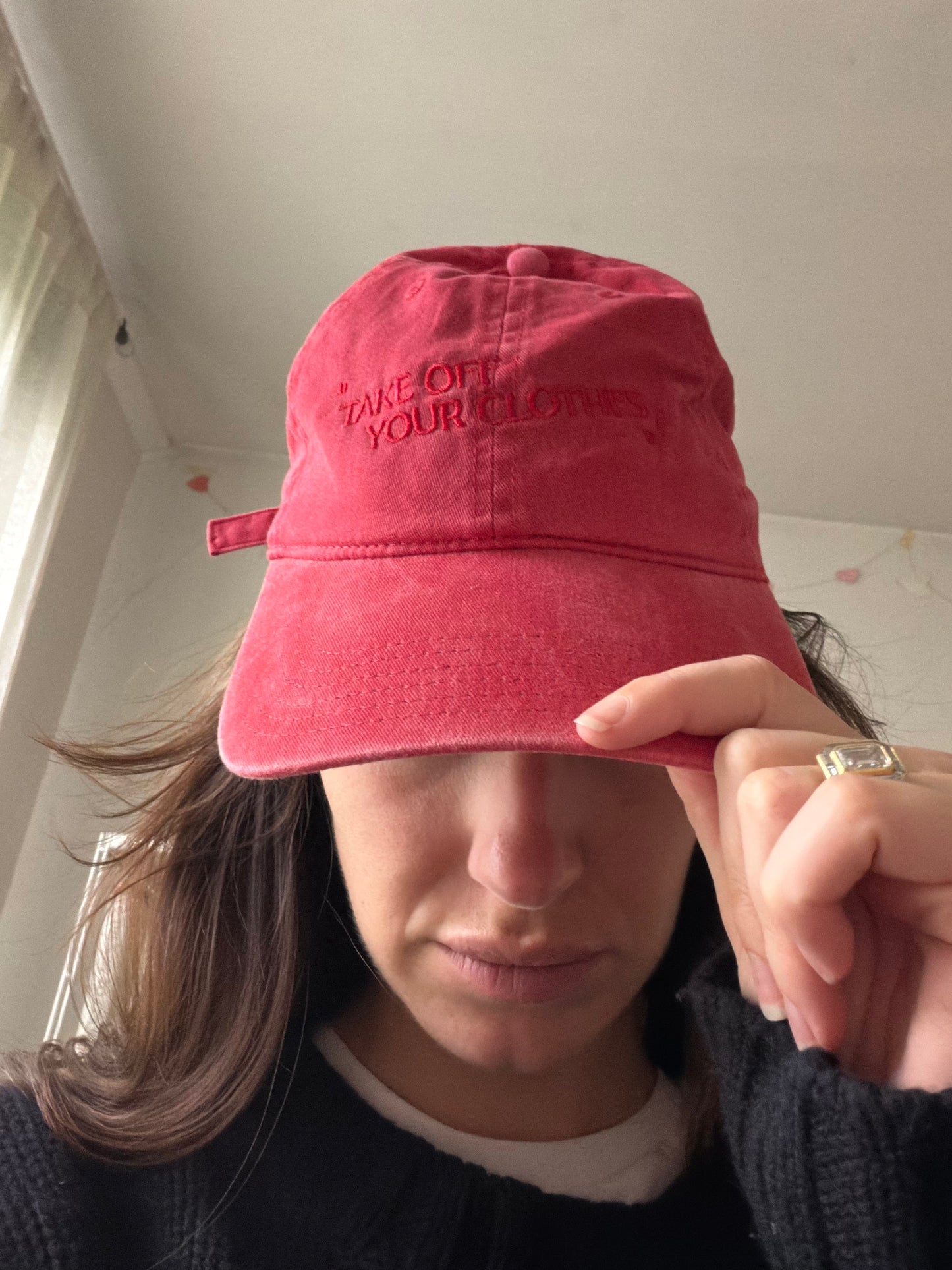 “TAKE OFF YOUR CLOTHES” HAT  - Paris Texas Red