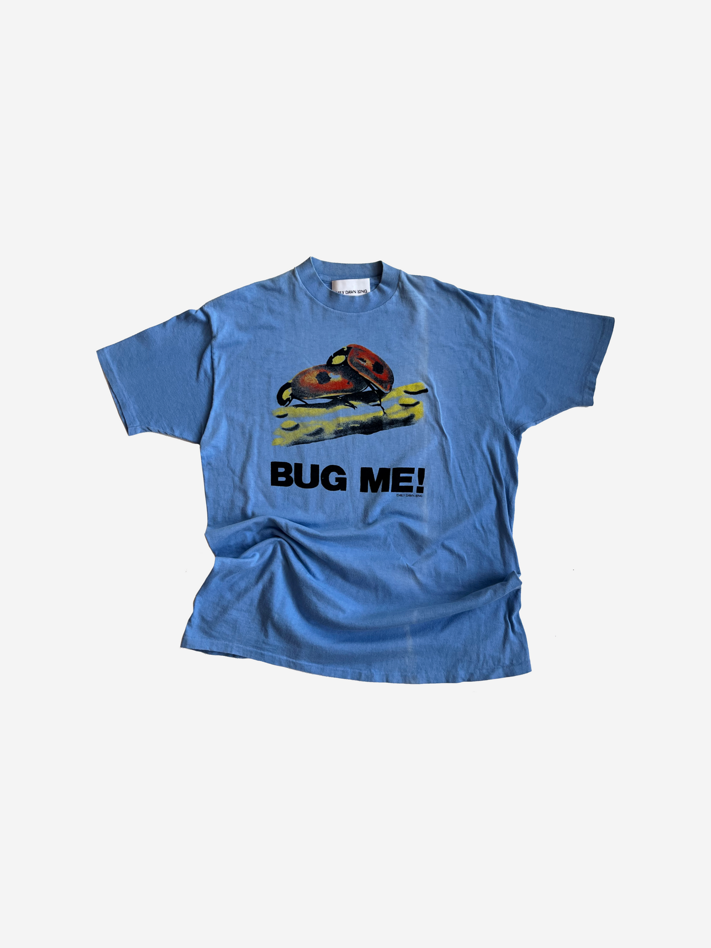 BUG ME  - Vintage Tee Baby Blue Bleach Vertical Stripe_M/L