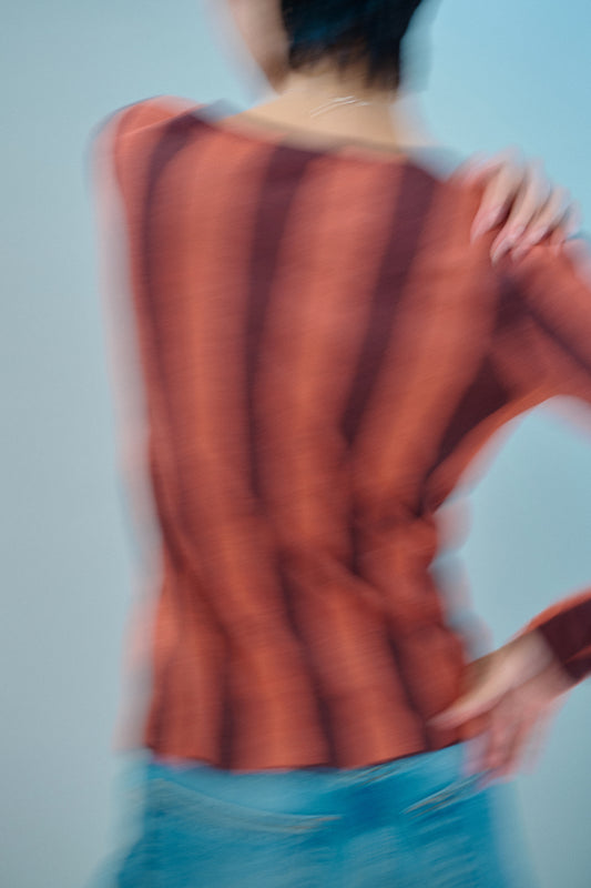 Carlington Stripe Shell - Terracotta + Clove