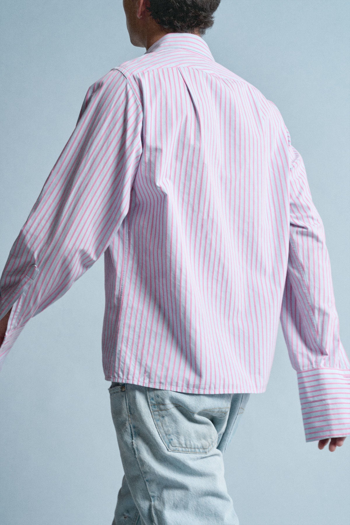 Jeff’s Shirt - 001 Pink + Blue Stripe