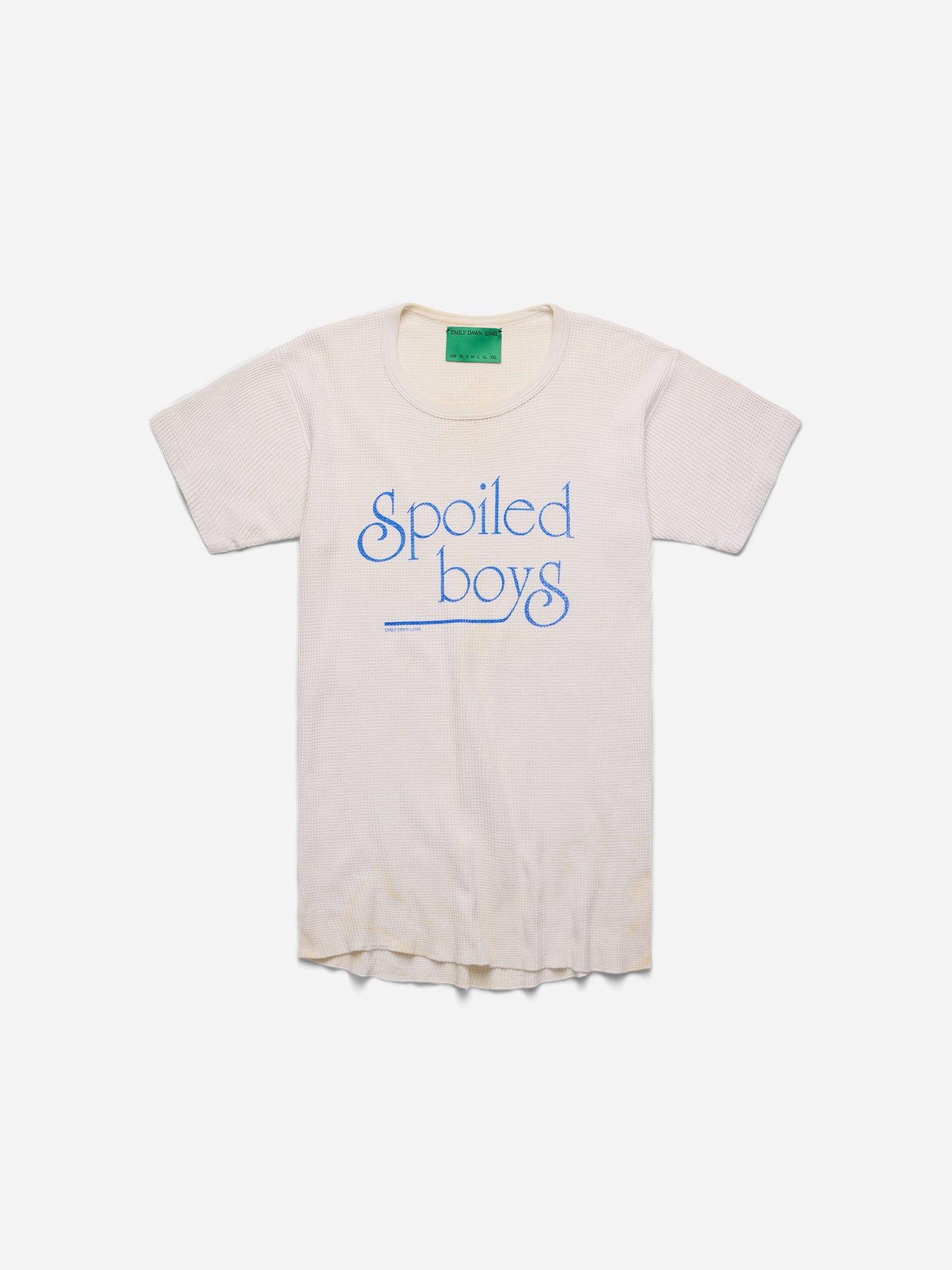 SPOILED BOYS - White Waffle Thermal Tee_Blue_M (jj)