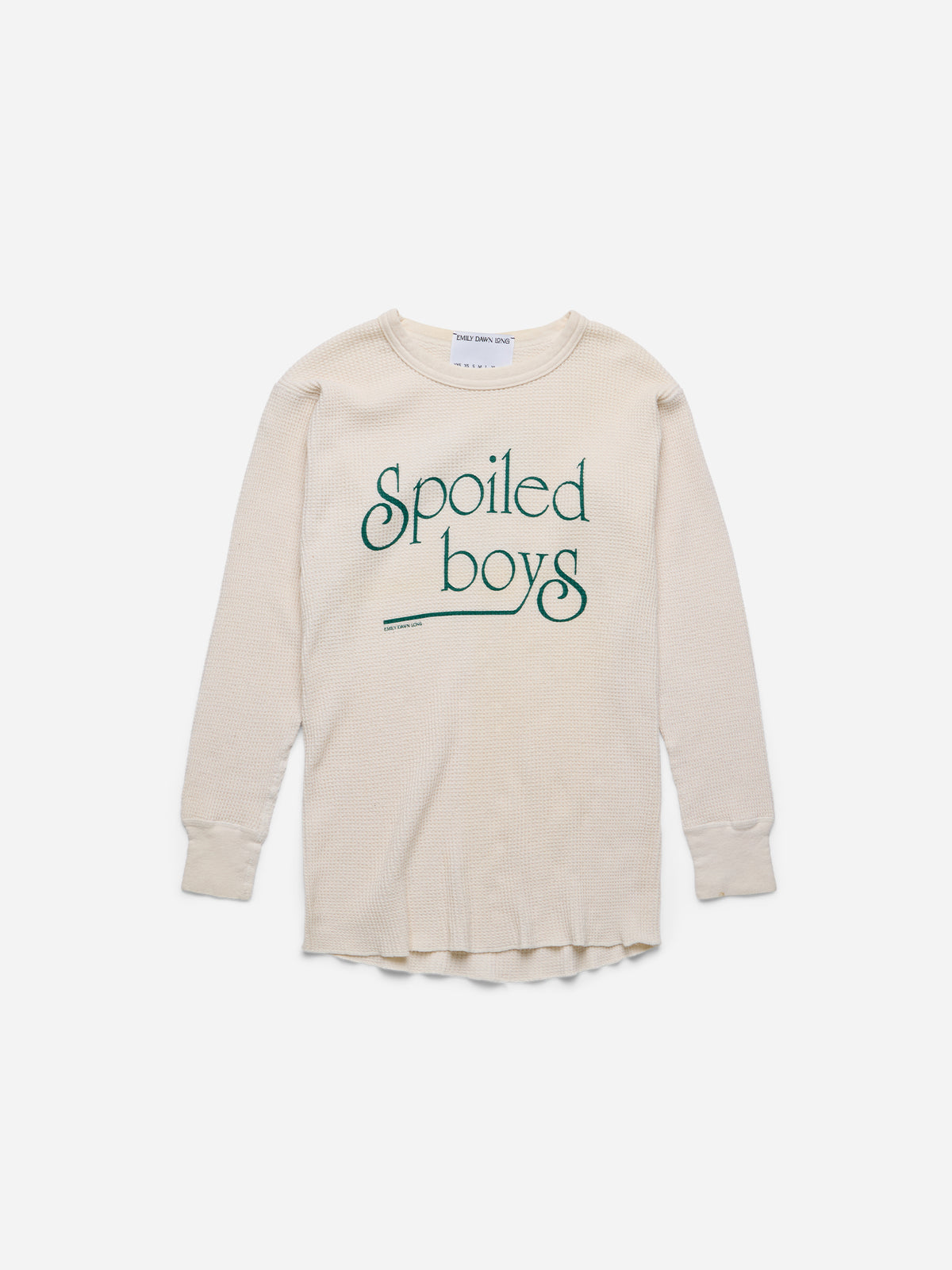 SPOILED BOYS - White Waffle Thermal_Green_S (ii)