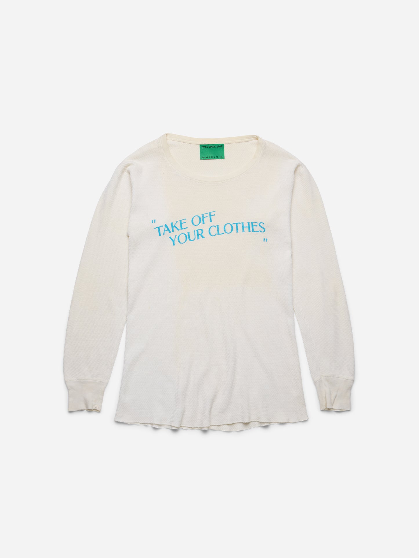 “TAKE OFF YOUR CLOTHES” - White Waffle Thermal_XS (e)