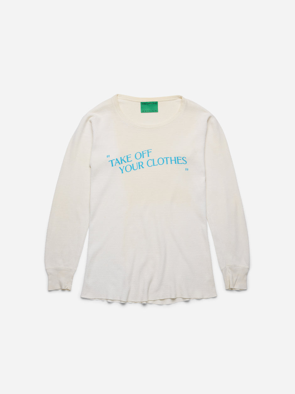 “TAKE OFF YOUR CLOTHES” - White Waffle Thermal_XS (e)
