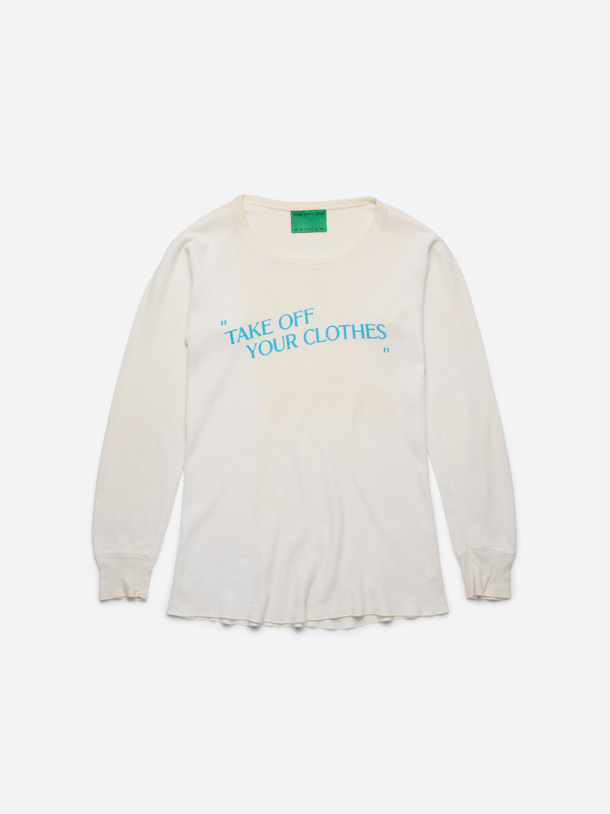 “TAKE OFF YOUR CLOTHES” - White Waffle Thermal_XS/S (l)