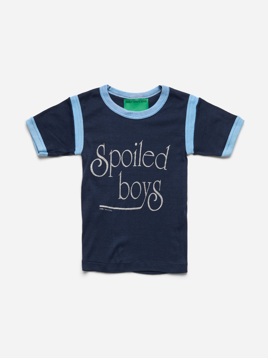 SPOILED BOYS -  BLUE NAVY RINGER TEE_XXS (t)
