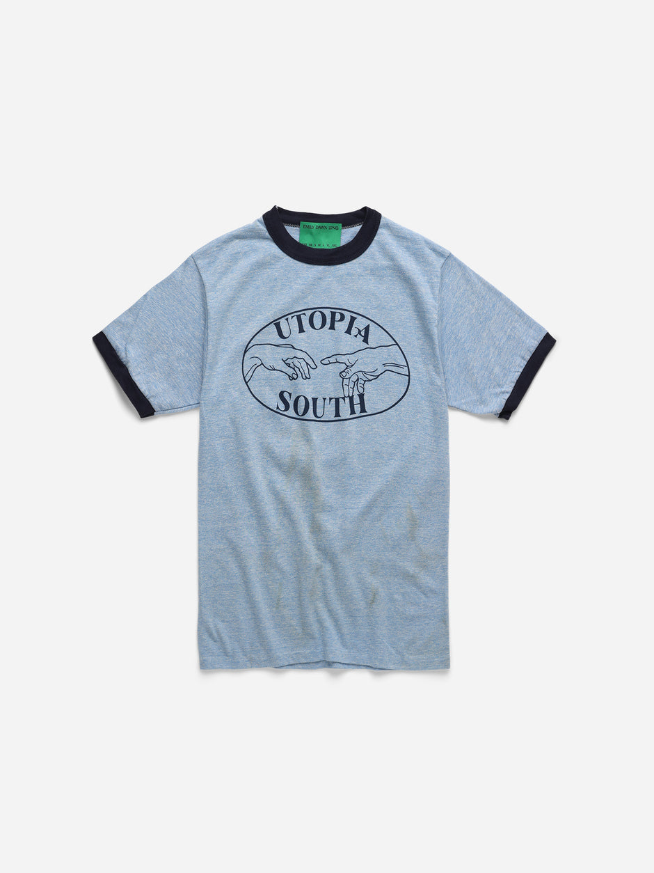 UTOPIA SOUTH - Heather Blue Navy Ringer_S (e)