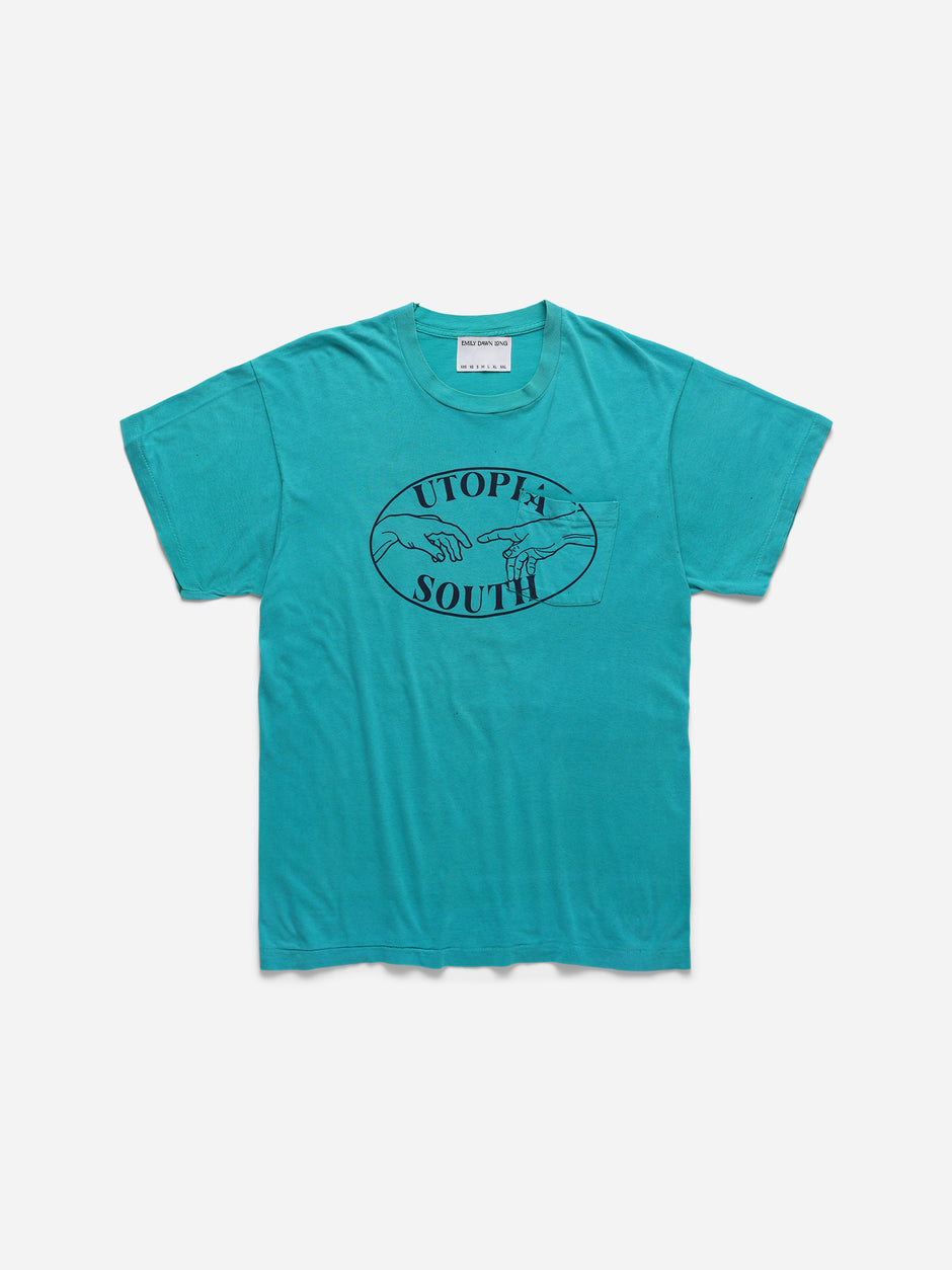UTOPIA SOUTH - Teal Tee_Pocket_S/M (pp)