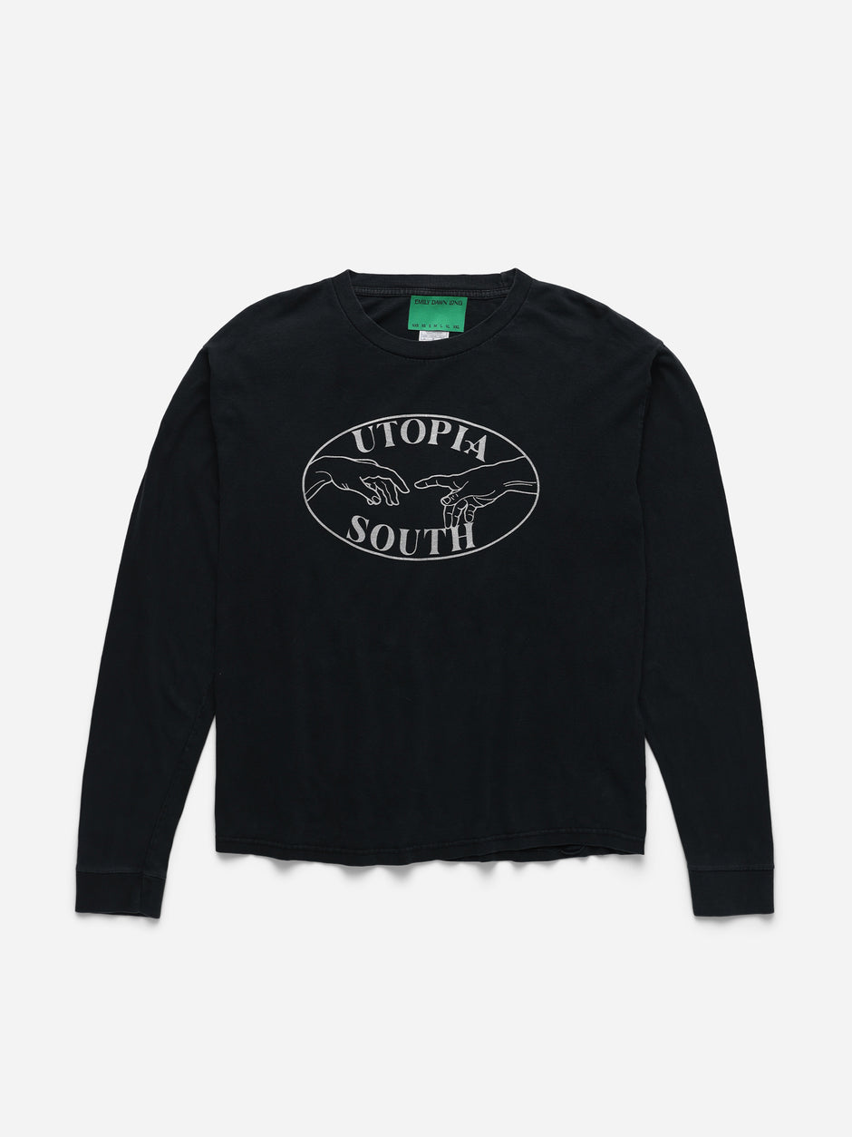 UTOPIA SOUTH - Black Long Sleeve Tee_M (ee)