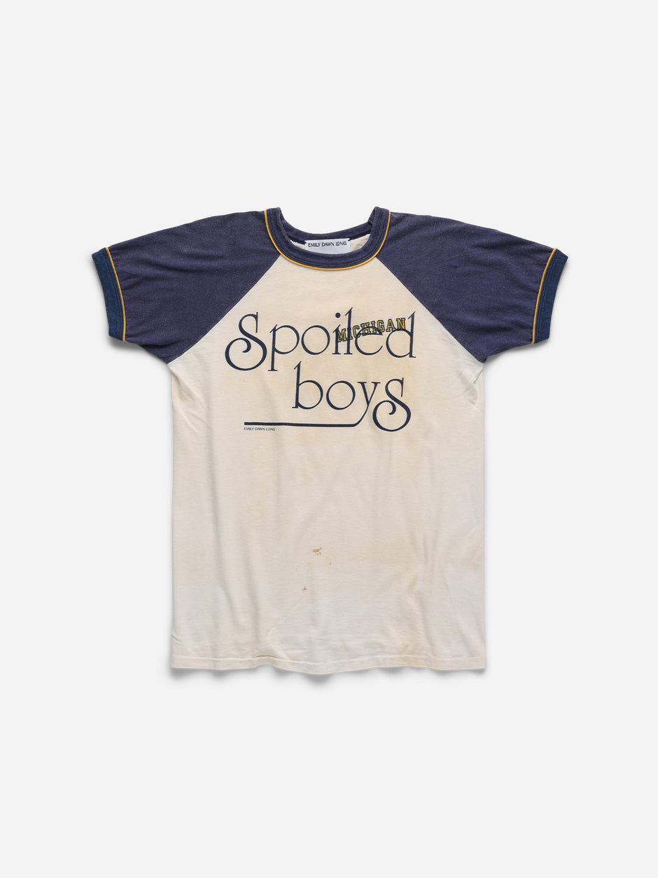 SPOILED BOYS - White Blue Varsity_Michigan_S/M (d)