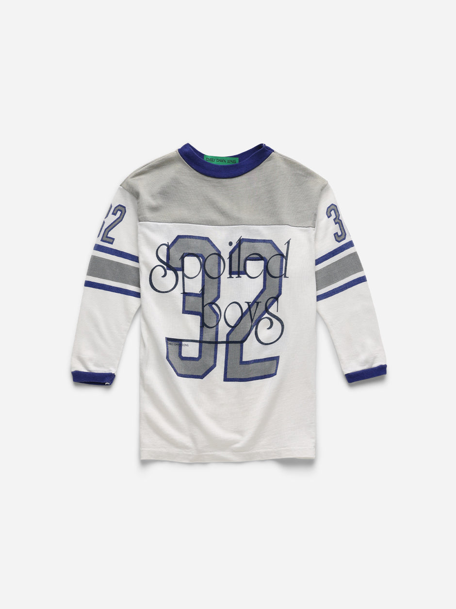 SPOILED BOYS - White Grey Varsity Tee_XXS (aa)