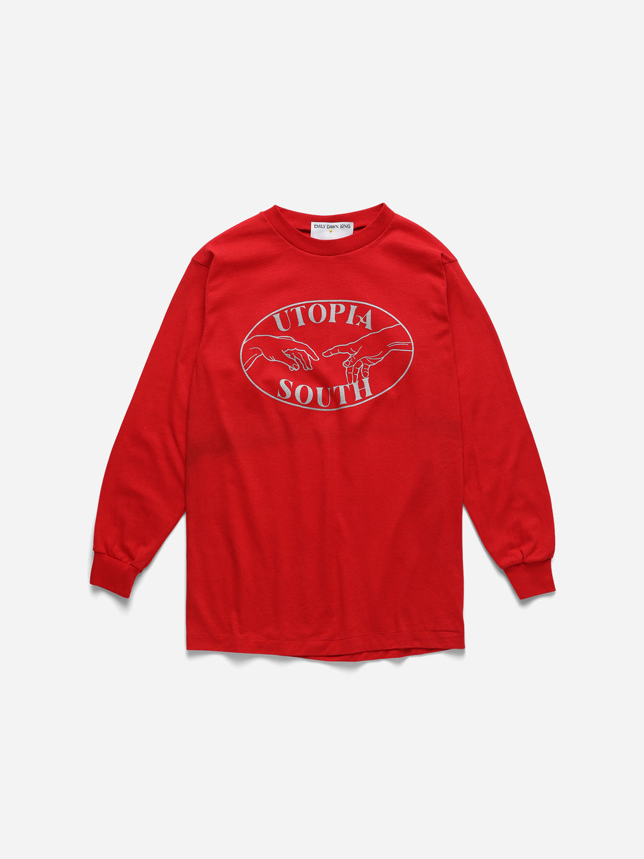 UTOPIA SOUTH - Red Long Sleeve Tee_S (j)