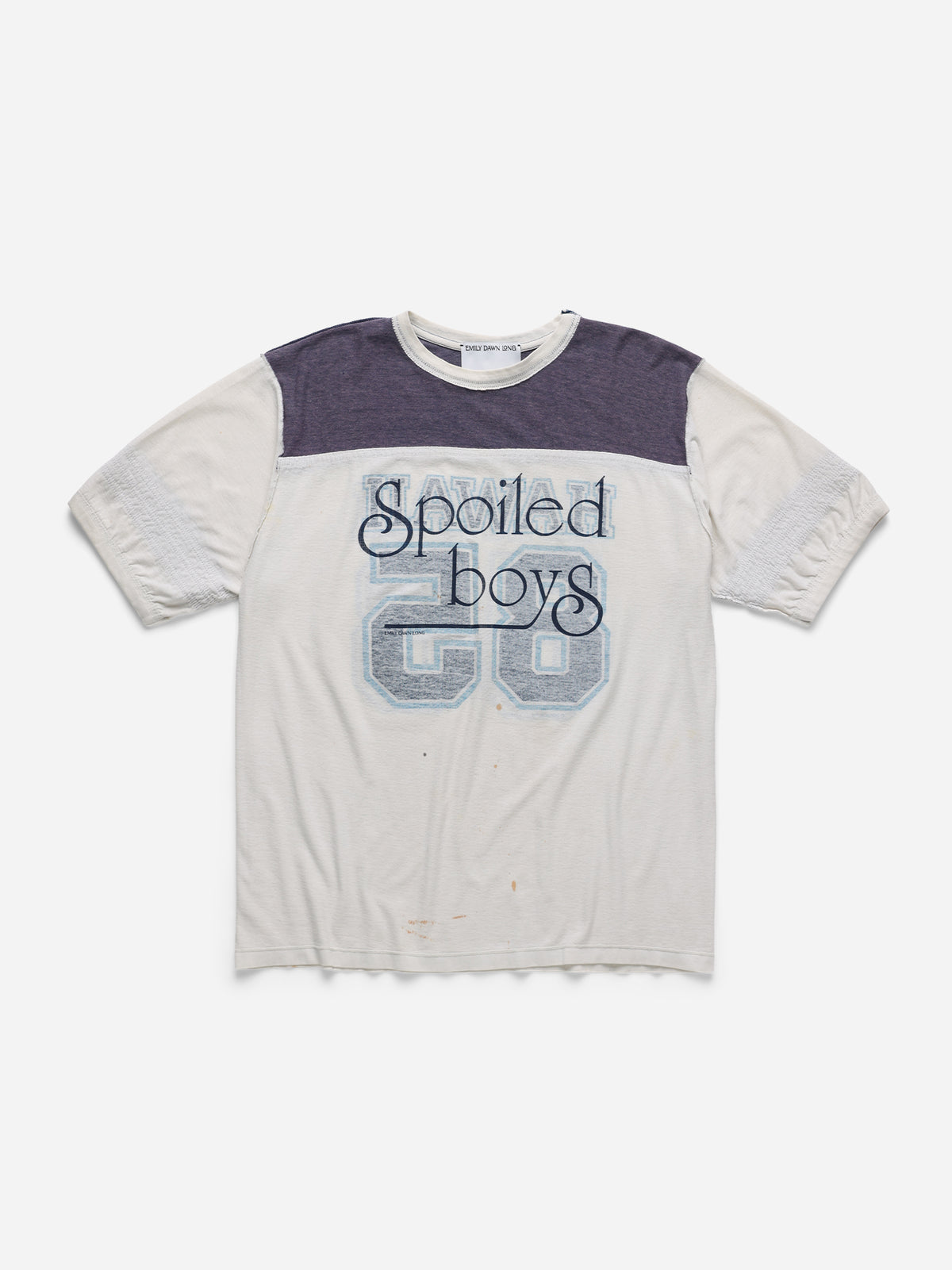 SPOILED BOYS - White Purple Varsity Tee_Hawaii_M/L (y)