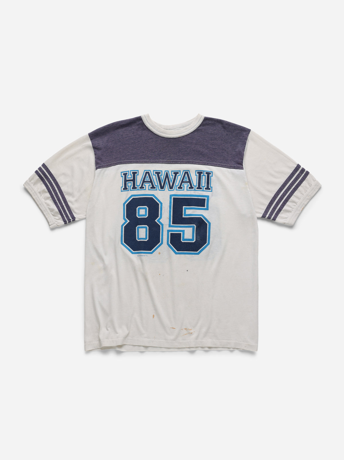 SPOILED BOYS - White Purple Varsity Tee_Hawaii_M/L (y)