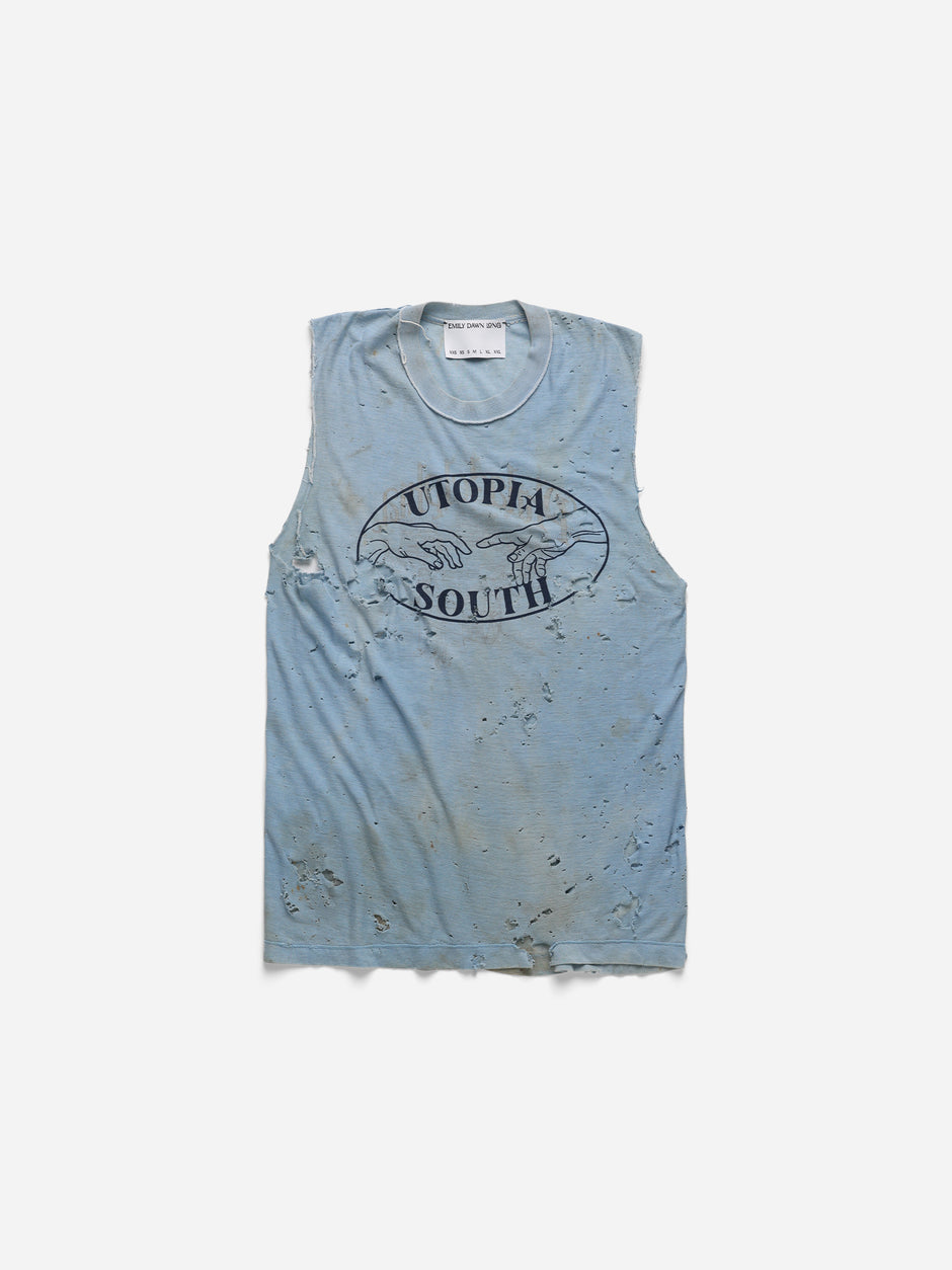 UTOPIA SOUTH - Baby Blue Cutoff Tank_Distressed_Philly_S/M (w)