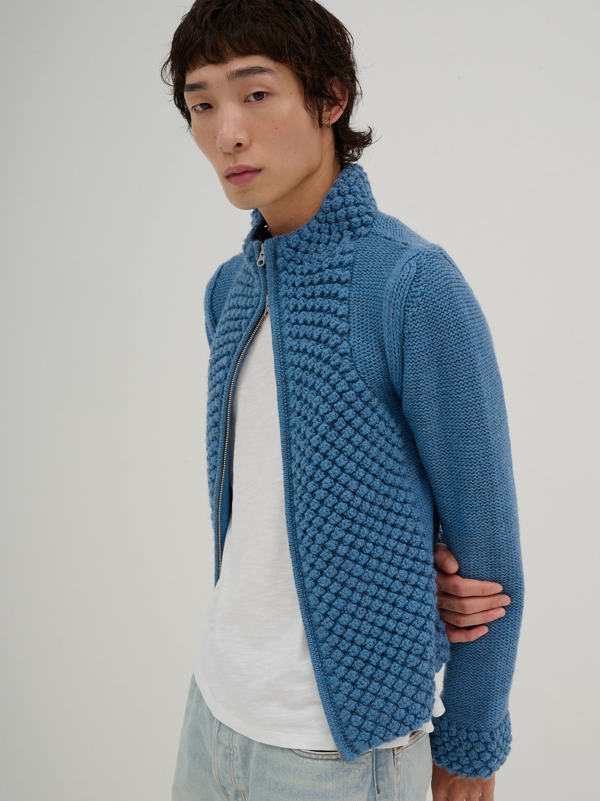 Mens Popcorn DBL Zip Up