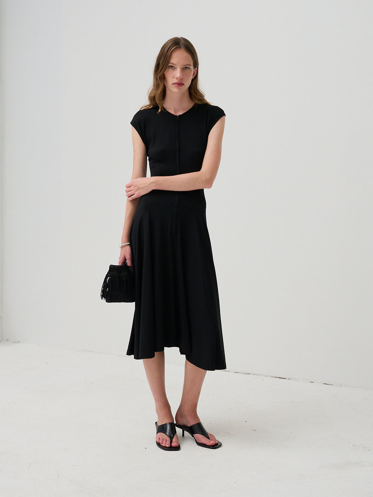 Farrah Zip-Up Jersey Dress