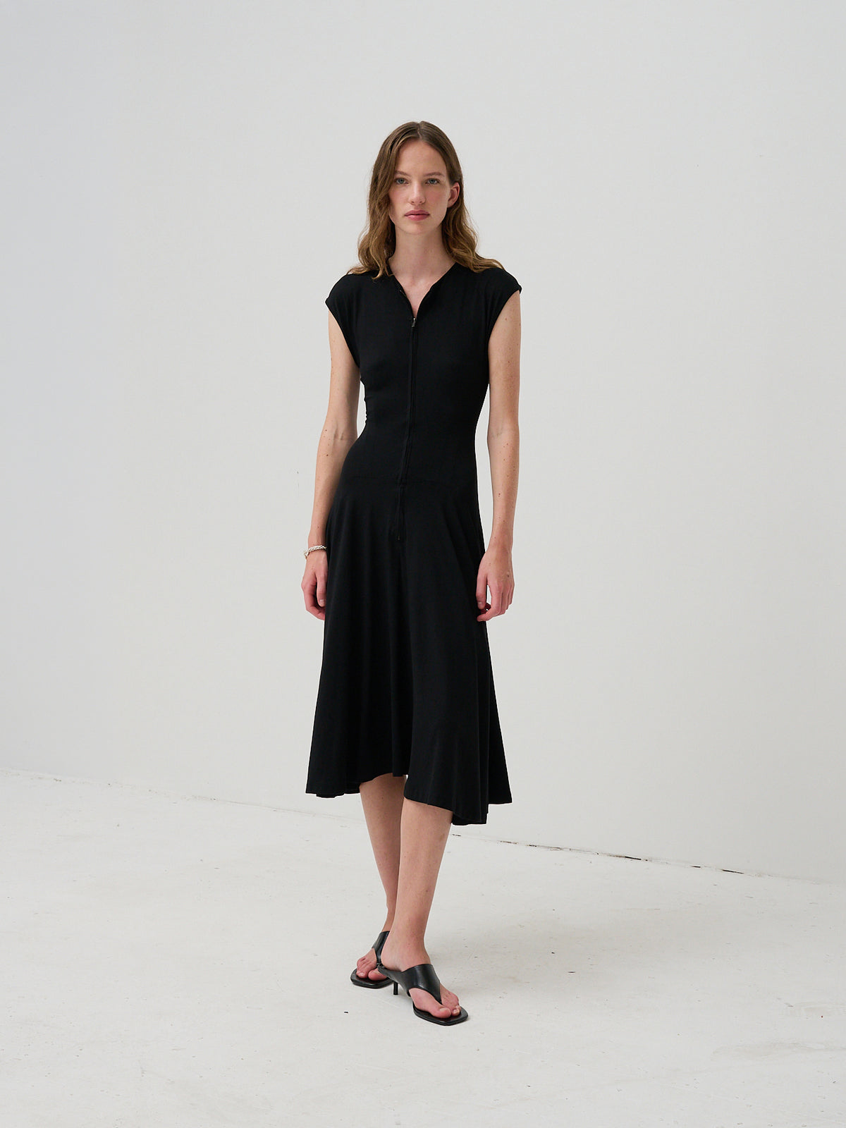 Farrah Zip-Up Jersey Dress