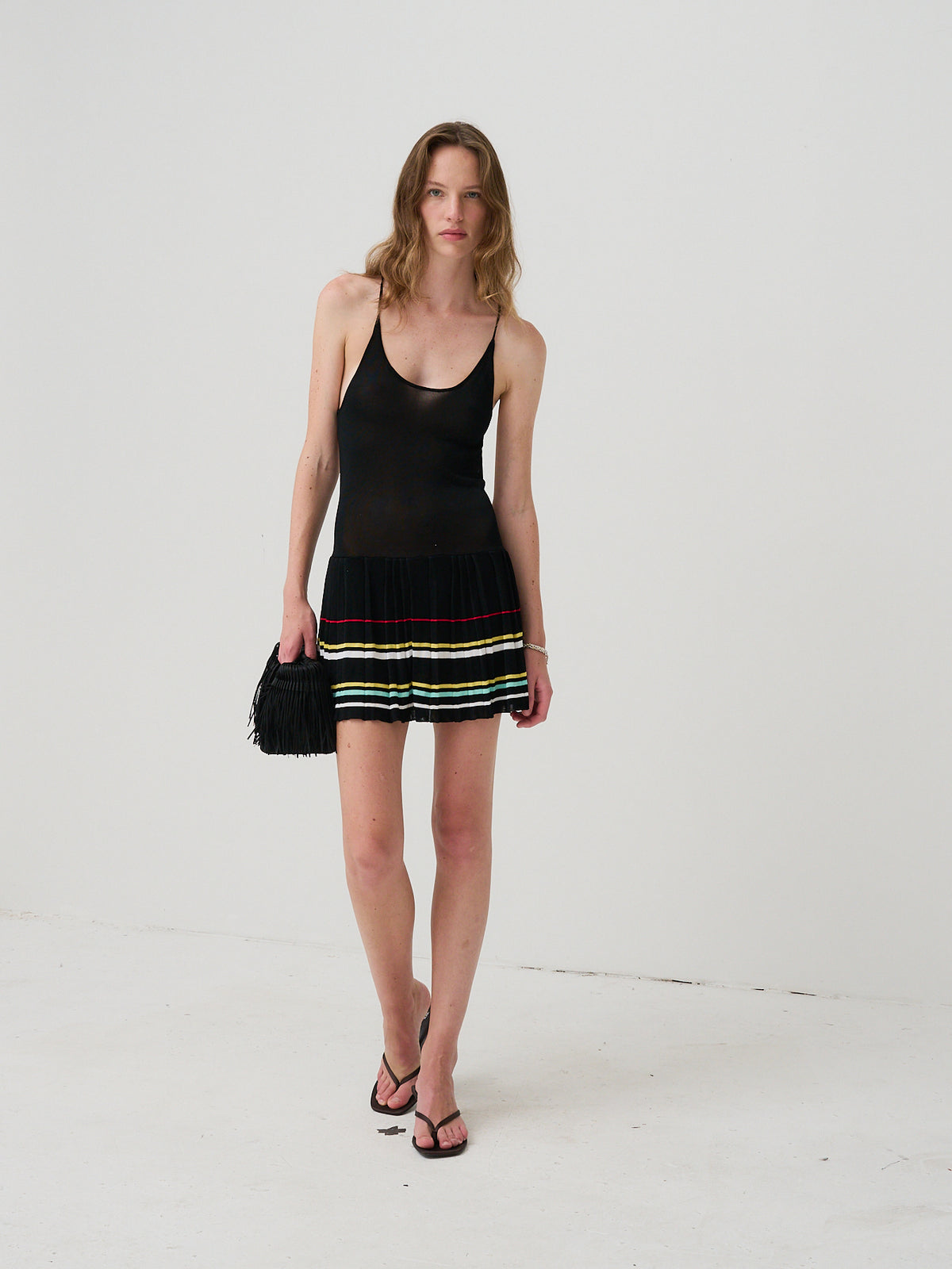KINGSLEY PLEATED MINI DRESS