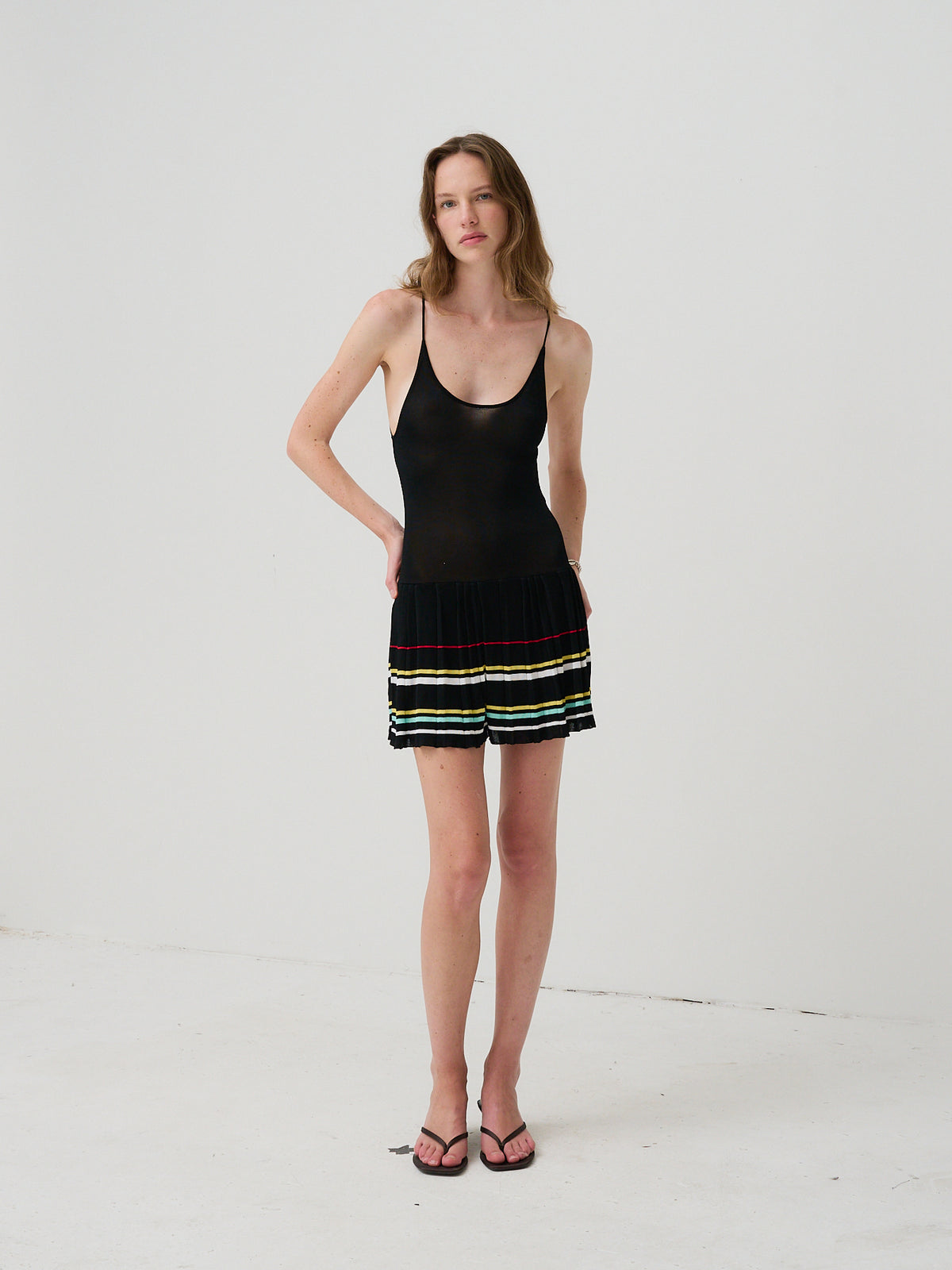 KINGSLEY PLEATED MINI DRESS