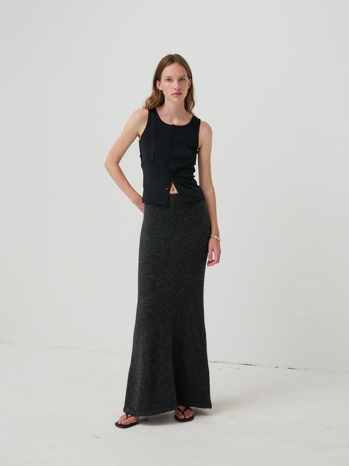 DIONE KNIT MAXI SKIRT - Wool