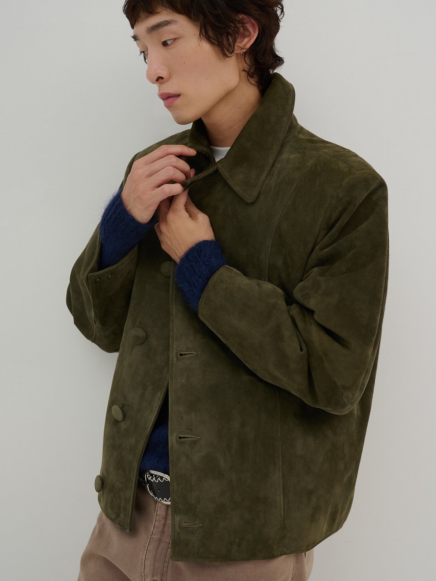 The Westley Suede Jacket - Mens Khaki